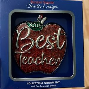 2019 Best Teacher Collectible Ornament with fine European crystal NWT from 2019